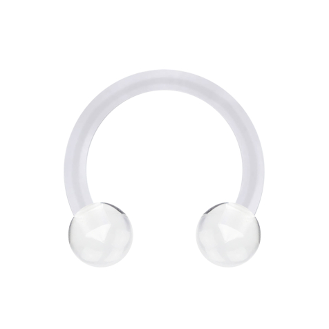 Micro Circular Barbell transparent avec deux boules