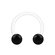 Micro Circular Barbell blanc avec deux boules noires