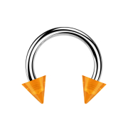 Micro Circular Barbell silver with two cones orange...