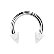 Micro Circular Barbell argenté avec deux...