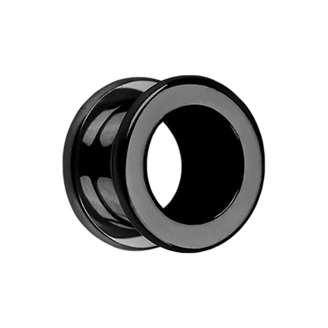 Flesh tunnel black with rounded corners