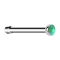 Nose stud straight silver with opal green