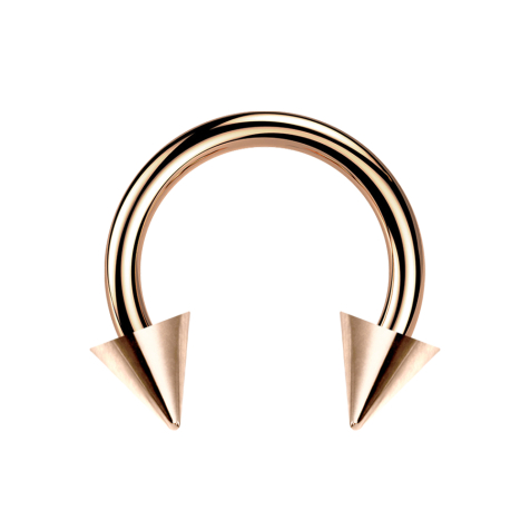 Micro Circular Barbell rose gold with two cones