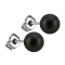 Stud earrings with black speckled ball