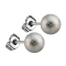 Stud earrings with silver speckled ball