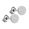 Stud earrings silver with crystal silver round