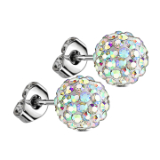 Stud earrings with crystal ball multicolor