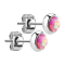 Stud earrings silver with opal pink