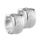 Orecchino pieghevole in argento e maculato al centro