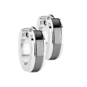 Boucle doreille à clapet argenté avec bande...