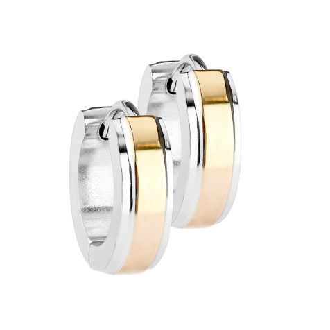 Ohrring zum Klappen silber mit rosegoldenem Streifen dünn