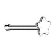 Nose stud straight silver with star