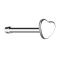 Clou de nez droit argent avec coeur