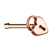 Straight rose gold nose stud with heart lock