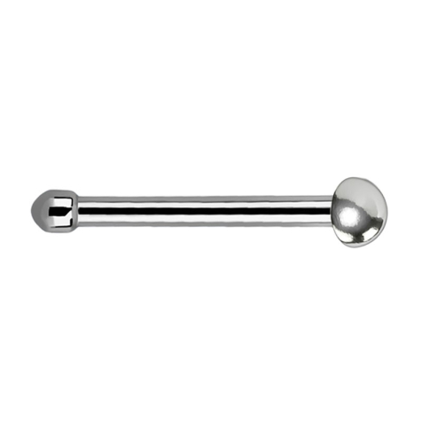 Nose stud straight silver with dome