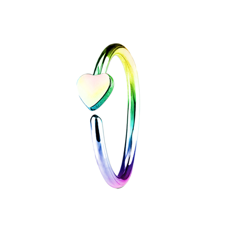 Micro Piercing Ring mit Herz farbig