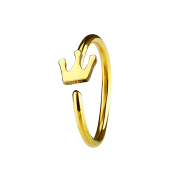 Micro Piercing Ring mit Krone vergoldet