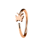 Micro piercing ring with butterfly rose gold