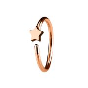 Micro piercing ring with star rose gold