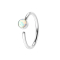Micro piercing ring silver with white opal