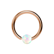 Micro Closure anneau or rose avec boule opale...