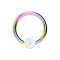 Micro Closure Ring farbig mit Kugel Opal einseitig fixiert weiss