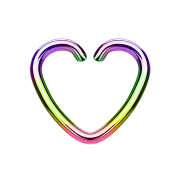 Micro piercing anneau cœur coloré avec...