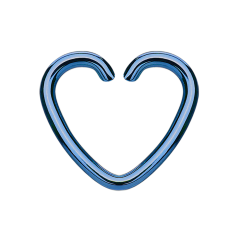 Anello micro piercing cuore blu con rivestimento in titanio