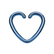 Micro Piercing Ring Herz blau mit Titanium Beschichtung
