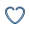 Micro piercing anneau coeur bleu avec revêtement en titane