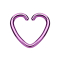 Micro Piercing Ring Herz violett mit Titanium Beschichtung