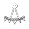 Earring Ear Jacket silver with five crystal triangles