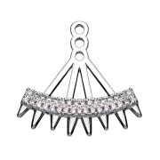 Boucle doreille Ear Jacket argentée avec cristaux...