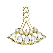 Boucle doreille Ear Jacket doré avec cinq cristaux...