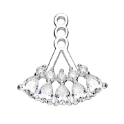 Ohrring Ear Jacket silber mit fünf Tropfkristallen