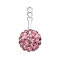 Boucle doreille Ear Jacket argent avec boule de cristal rose