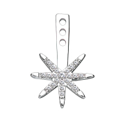 Earring Ear Jacket silver with crystal star