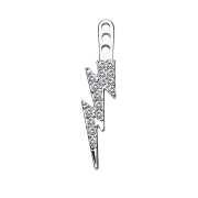 Earring Ear Jacket silver with crystal flash left