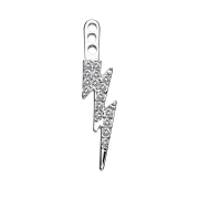 Earring Ear Jacket silver with crystal flash right