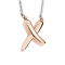 Catena dargento con ciondolo X oro rosa
