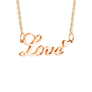 Rose gold chain pendant Love