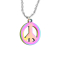 Chain silver pendant Peace colored