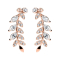 Earring Ear Climber rose gold with crystal leaf