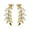 Earring Ear Climber gold-plated with crystal leaf