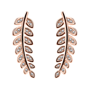 Earring Ear Climber rose gold with olive leaf
