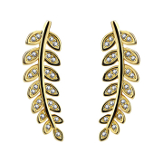 Earring Ear Climber gold-plated with olive leaf