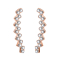 Boucle doreille Ear Climber or rose avec carrés et cristal