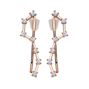 Earring Ear Climber rose gold with seven crystals