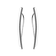 Earring Ear Climber silver with curved bar