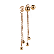 Stud earrings with rose gold ball and pendant